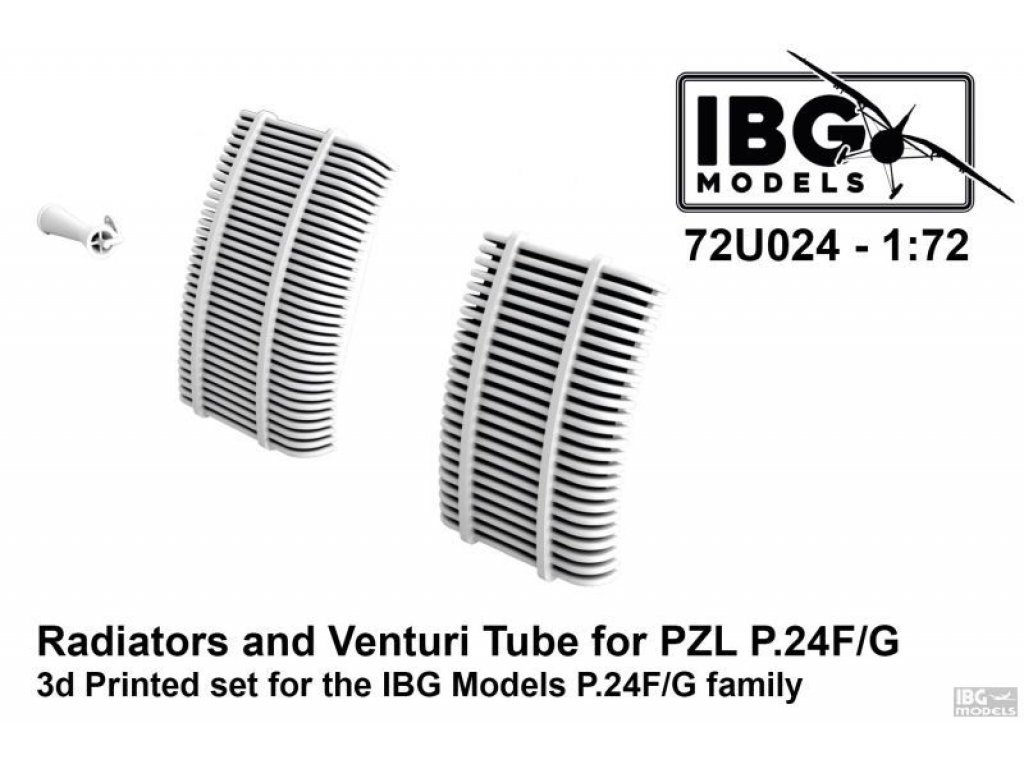 IBG 1/72 Radiators and Venturi Tube for PZL P.24F/G