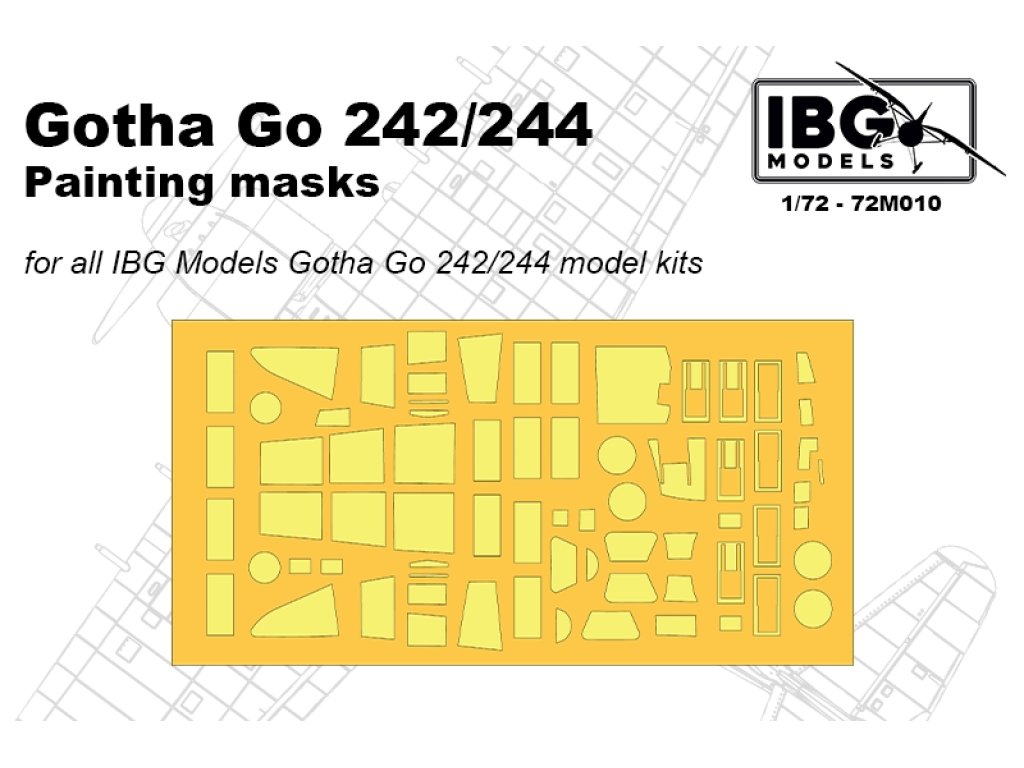 IBG 72M010 1/72 Gotha Go 242/244 Painting Masks for IBG Gotha Go 242/244