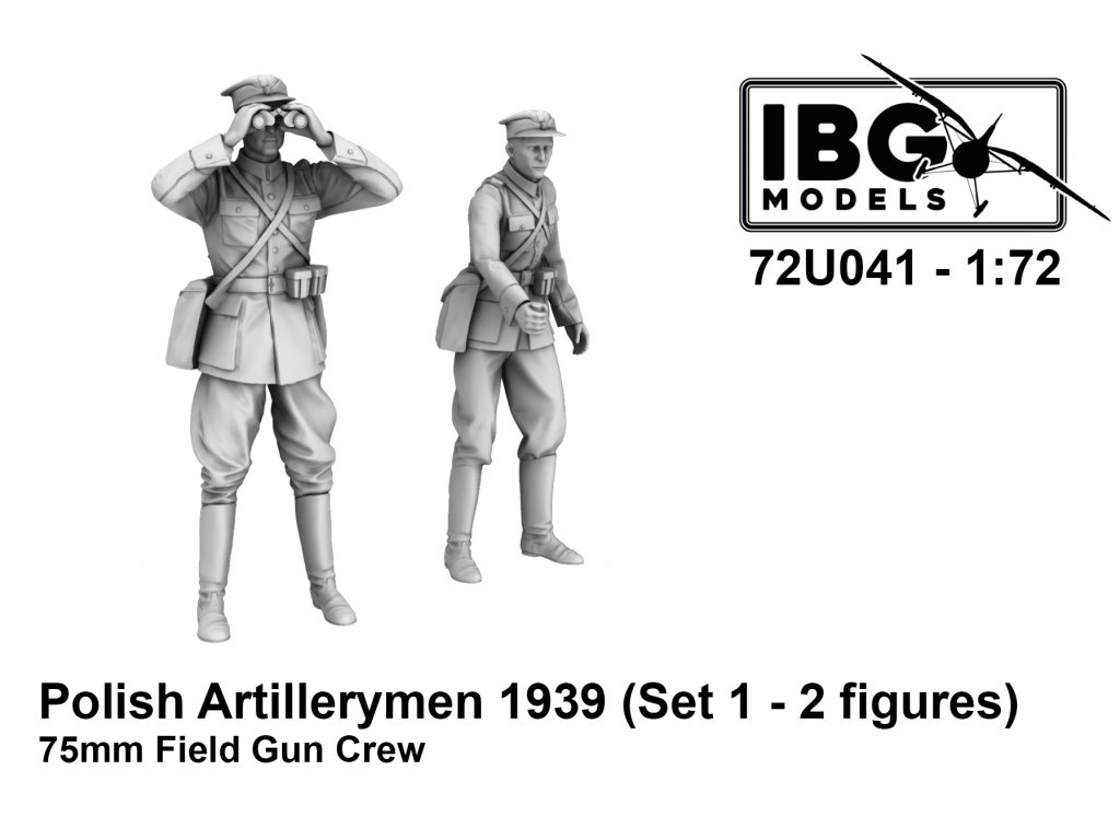 IBG 72U041 1/72 Polish Artillerymen 1939 (Set 1 - 2 Figures) 75 mm Field Gun Crew