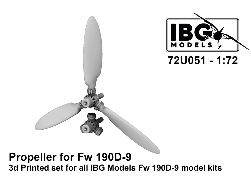 IBG 72U051 1/72 Propeller for Fw 190D-9 3D Printed Set for IBG Fw 190D-9 Model Kits