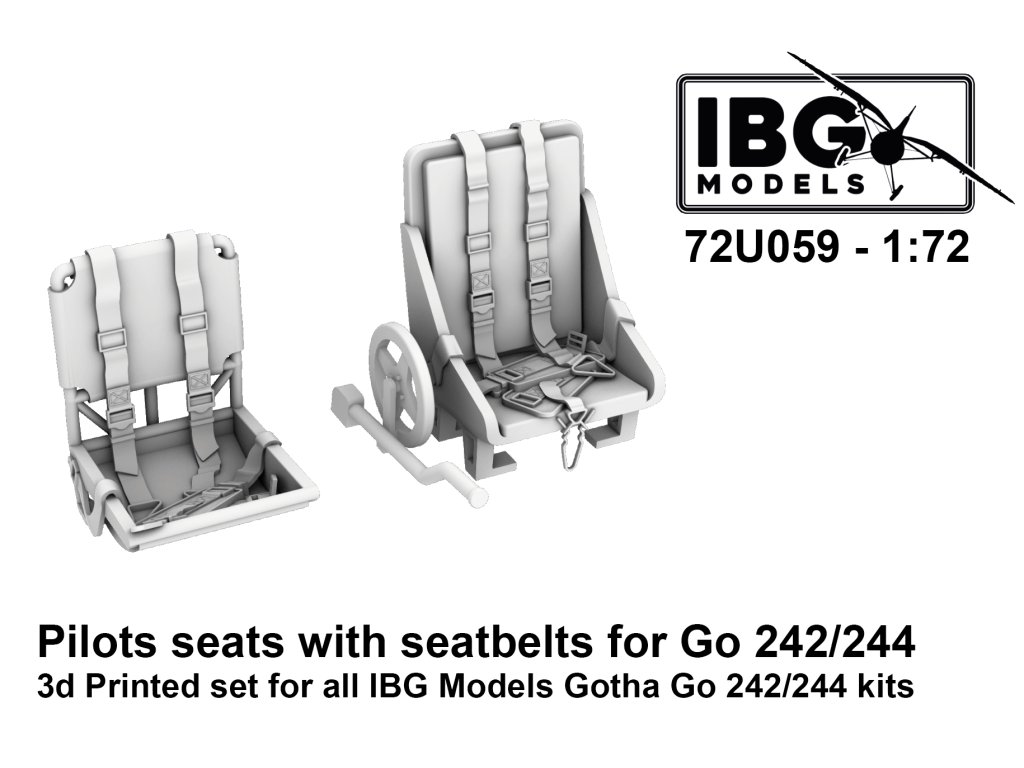 IBG 72U059 1/72 Pilot Seats with Seatbelts for Go 242/244 for IBG Gotha Go 242/244