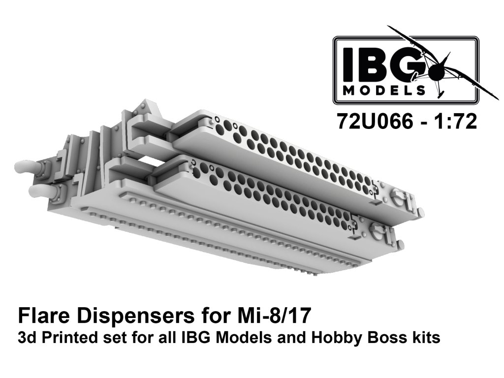 IBG 72U066 1/72 Flare Dispensers for Mi-8/17 3D Printed Set for IBG and Hobby Boss Kits