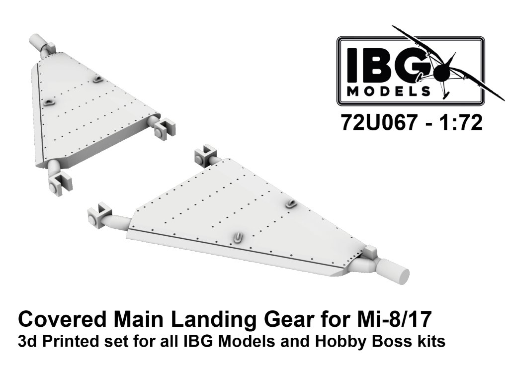 IBG 72U067 1/72 Covered Main Landing Gear for Mi-8/17 3D Printed Set for IBG and Hobby Boss Kits