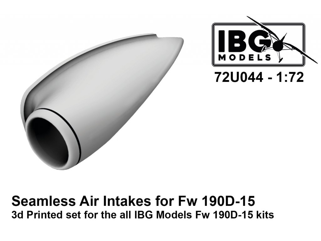 IBG 72U44 1/72 Seamless Air Intakes for Fw-190D-15 3Dprint for IBG