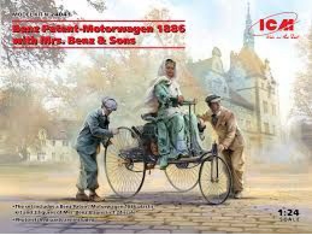 ICM 1/24 Benz Patent-Motorwagen 1886 w/ Mrs.Benz Sons