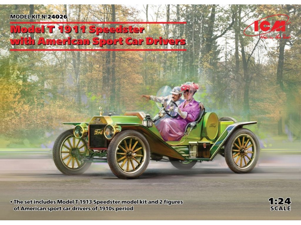 ICM 1/24 Model T 1913 Speedster with American Sport Car Drivers