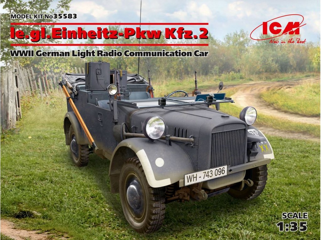 ICM 1/35 le.gl.Einheitz-Pkw Kfz.2 Light Radio Command Car