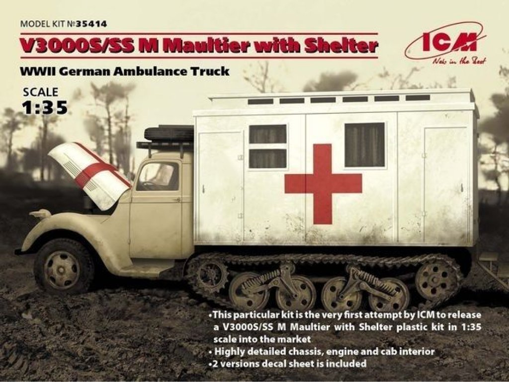 ICM 1/35 V3000S/Ss M Maultier W/S Ambulance vehicle