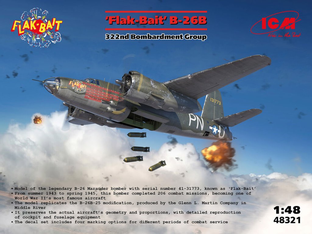 ICM 1/48 48321 B-26B Flak Bait, 322nd Bombardment Group