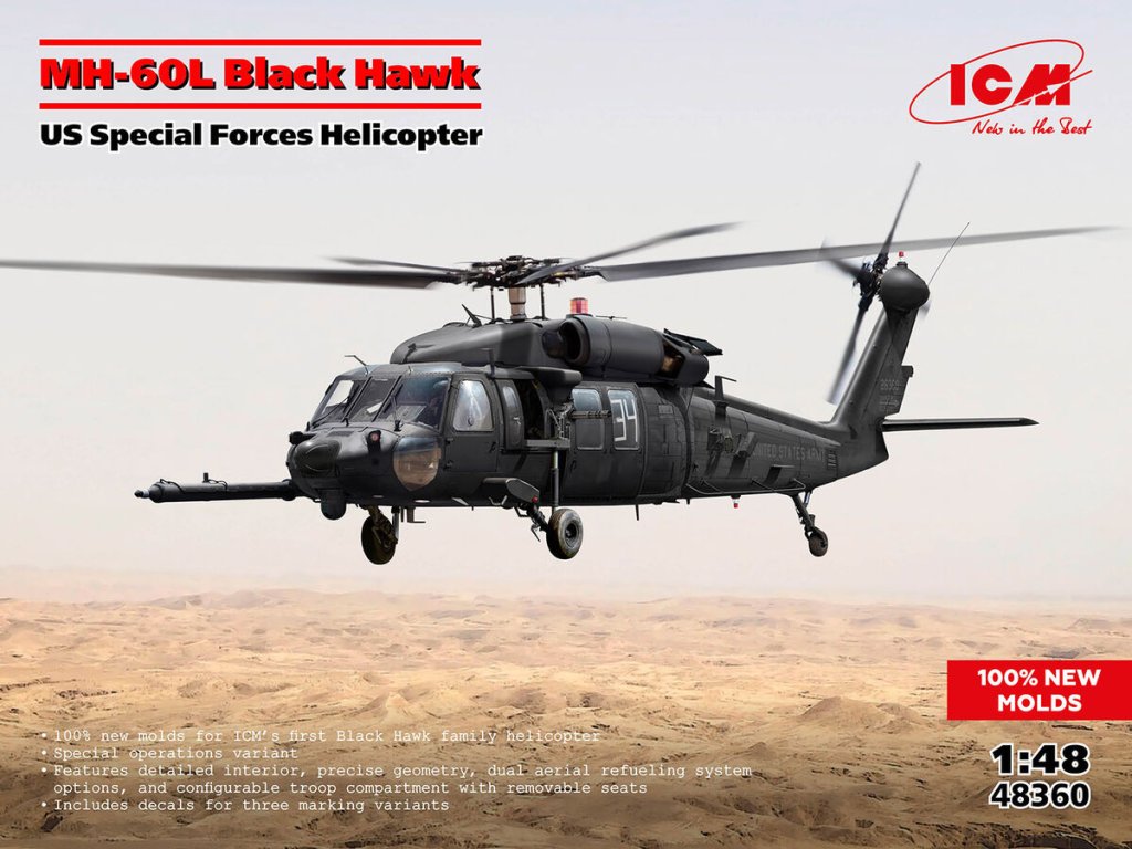 ICM 1/48 48360 MH-60L Black Hawk US Special Forces Helicopter