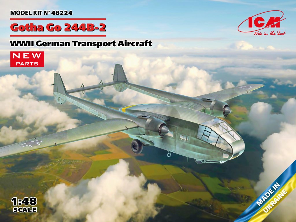 ICM 1/48 Gotha Go 244B-2 WWII German Transport Aircraft