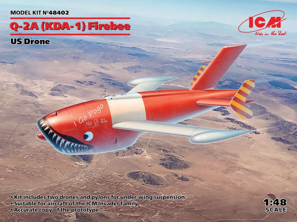 ICM 1/48 Q-2A (KDA-1) Firebee, US Drone (2 airplanes and pilons)