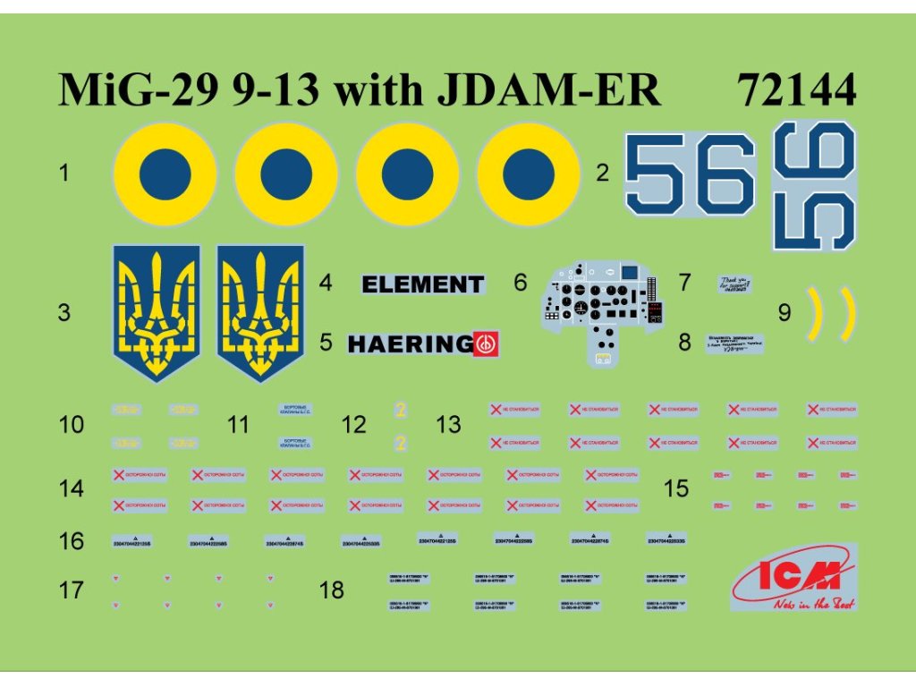 ICM 1/72 72144 MiG-29 of Ukrainian Air Forces with JDAM-ER Bombs