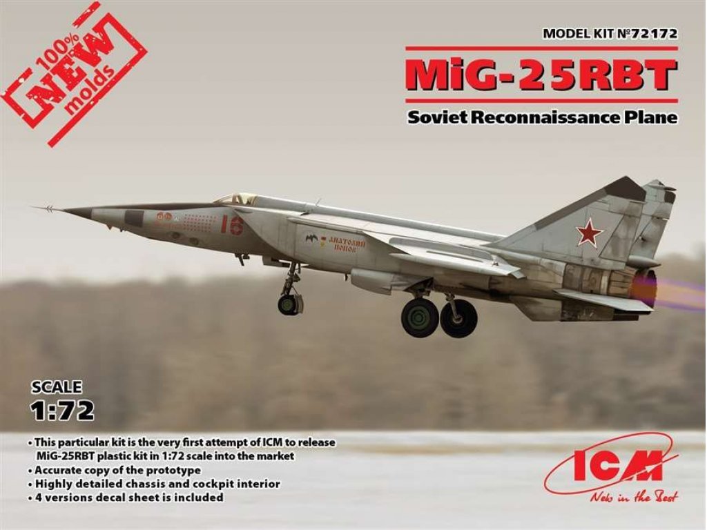 ICM 1/72 MiG-25RBT Soviet Reconnaiss.Plane (4x camo)