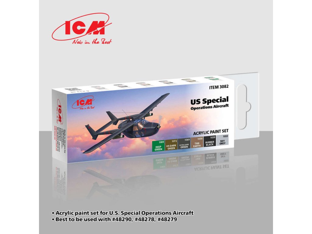 ICM 3082 Acrylic Paints Set for U.S. Special Operations Aircraft