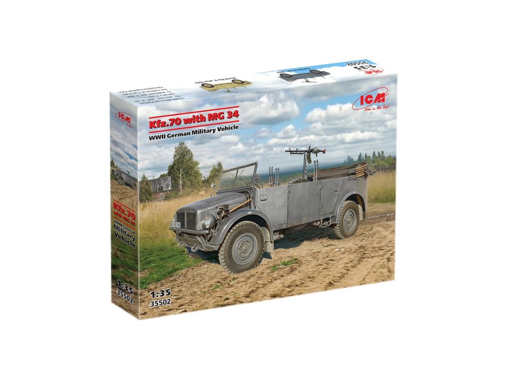 ICM 35502 1/35 Kfz. 70 with MG 34 WWII German Military Vehicle