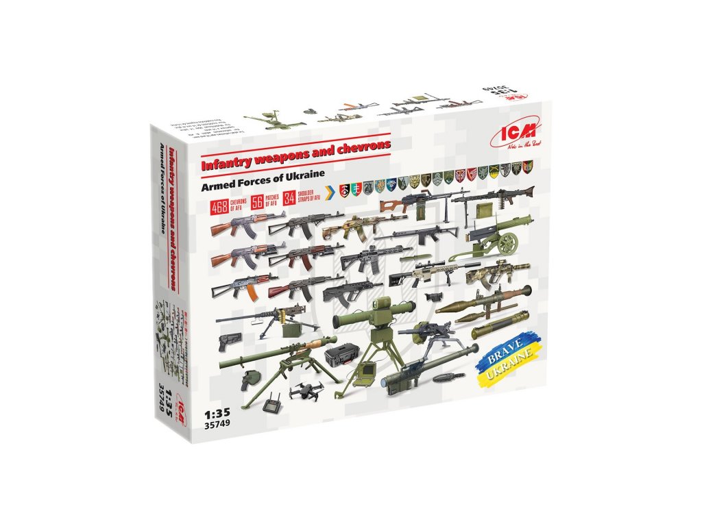 ICM 35749 1/35 Infantry Weapons and Chevrons Armed Forces of Ukraine