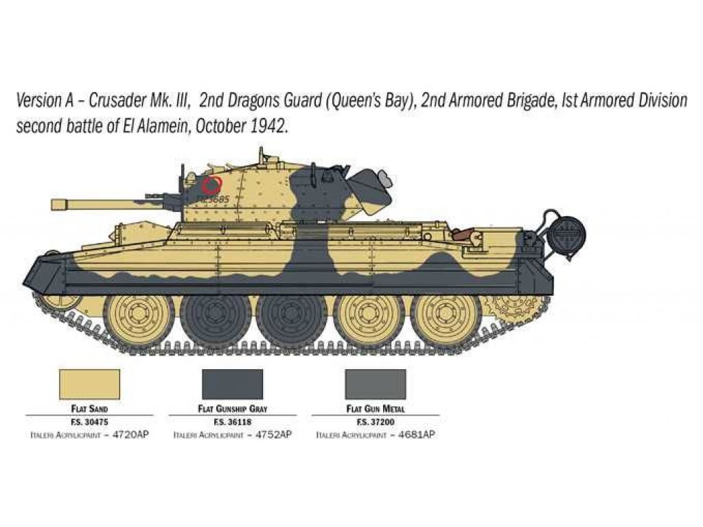 ITALERI 1/35 Crusider Mk.III with British Tank Crew