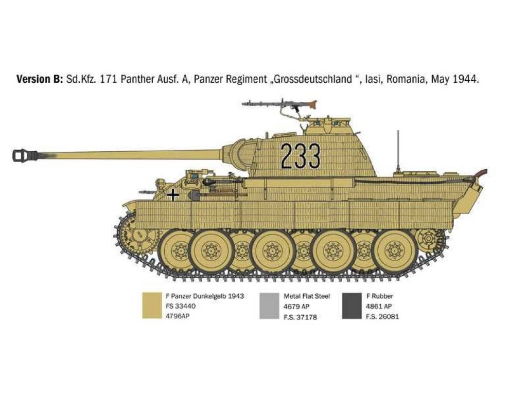 ITALERI 1/35 Pz.Kpfw. V Panther Ausf A w/zimmeritt