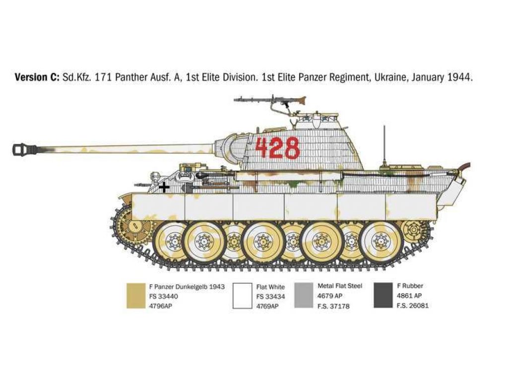 ITALERI 1/35 Pz.Kpfw. V Panther Ausf A w/zimmeritt