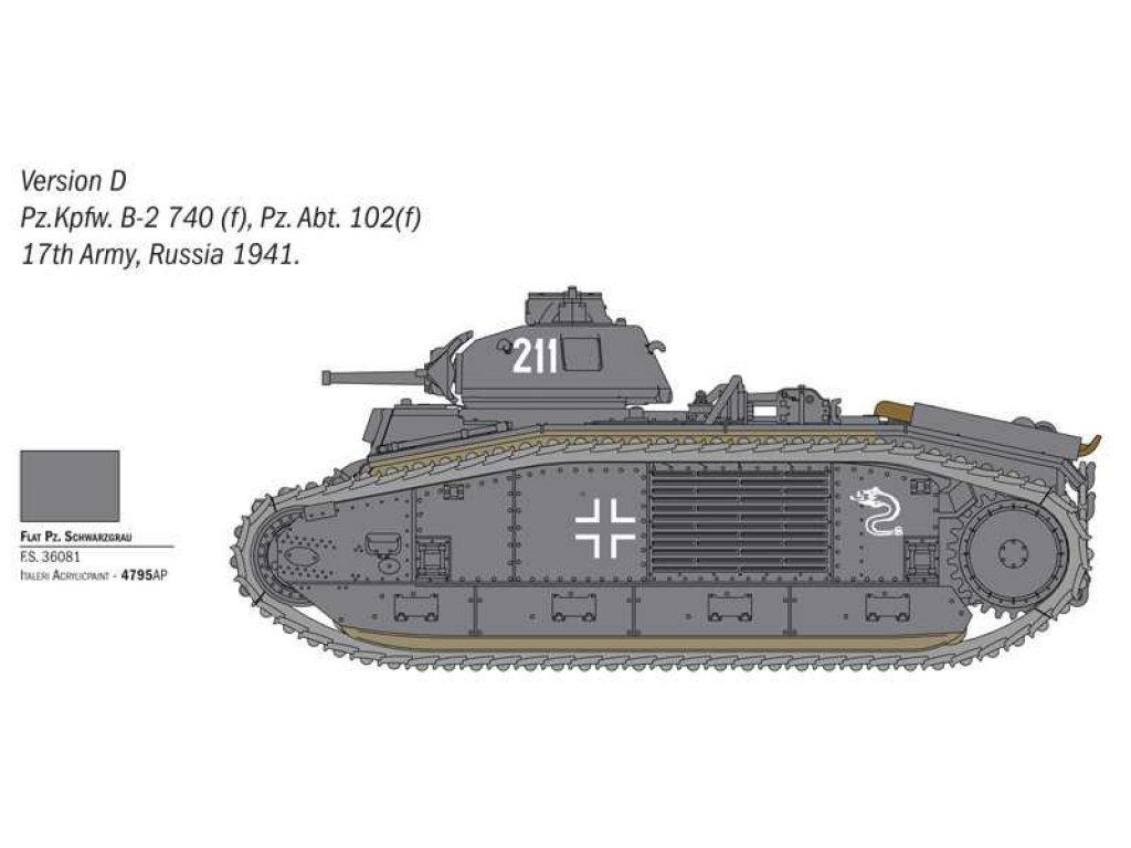 ITALERI 1/56 Char B1bis French Heavy tank