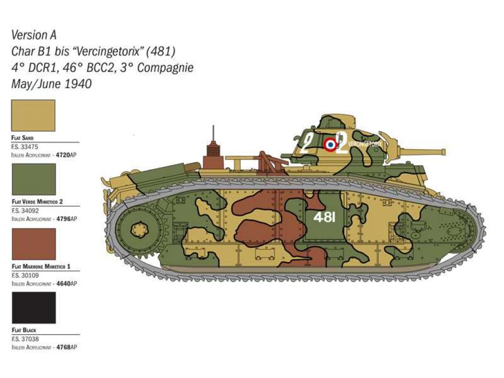 ITALERI 1/56 Char B1bis French Heavy tank
