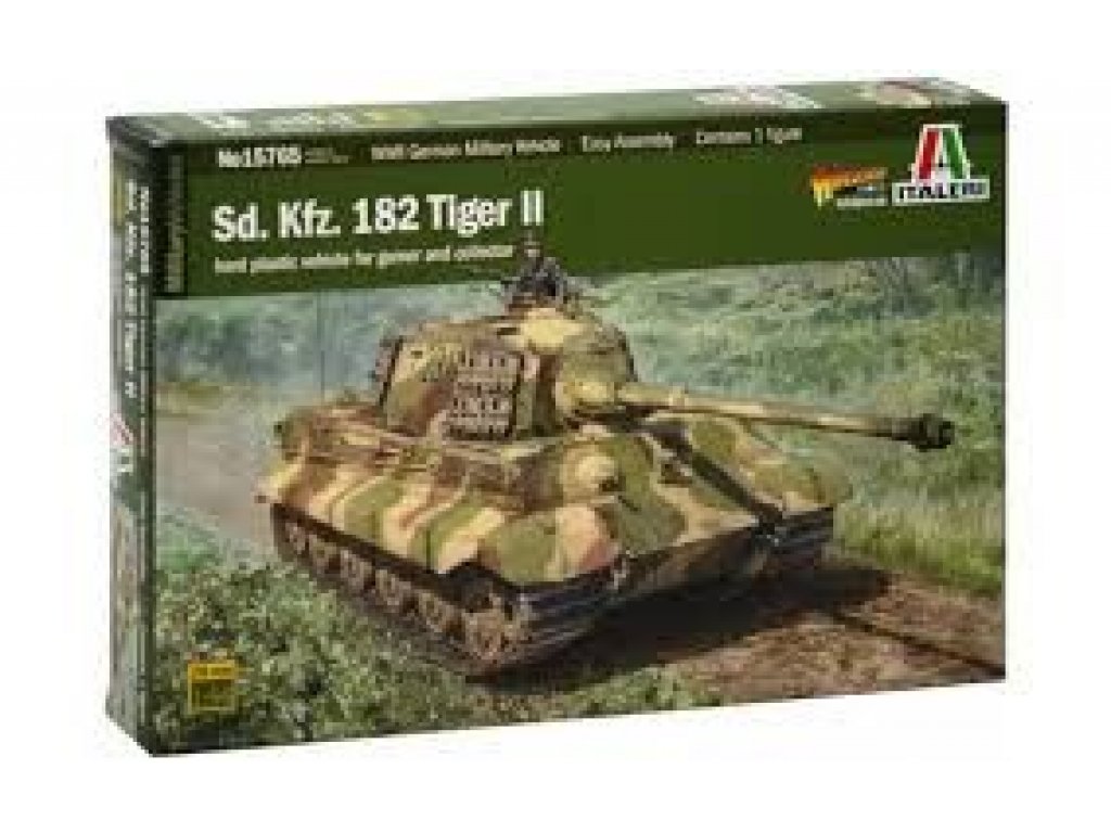 ITALERI 1/56 Sd.Kfz 182 Tiger II w/Crew