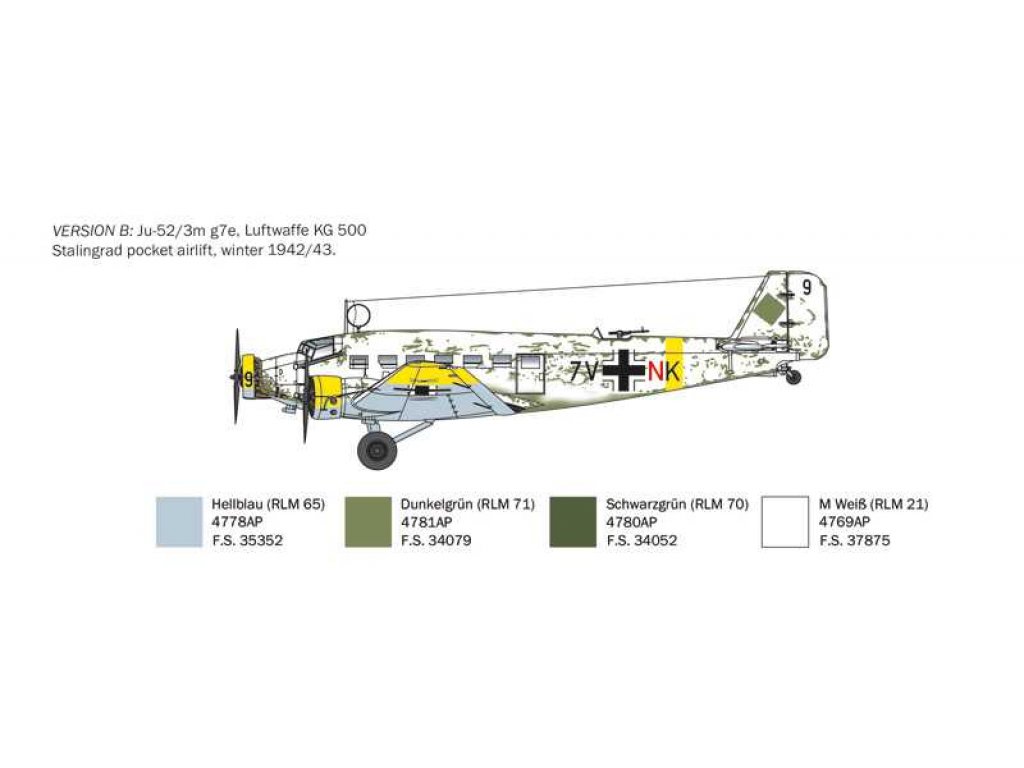 ITALERI 1/72 Junkers Ju-52/3m