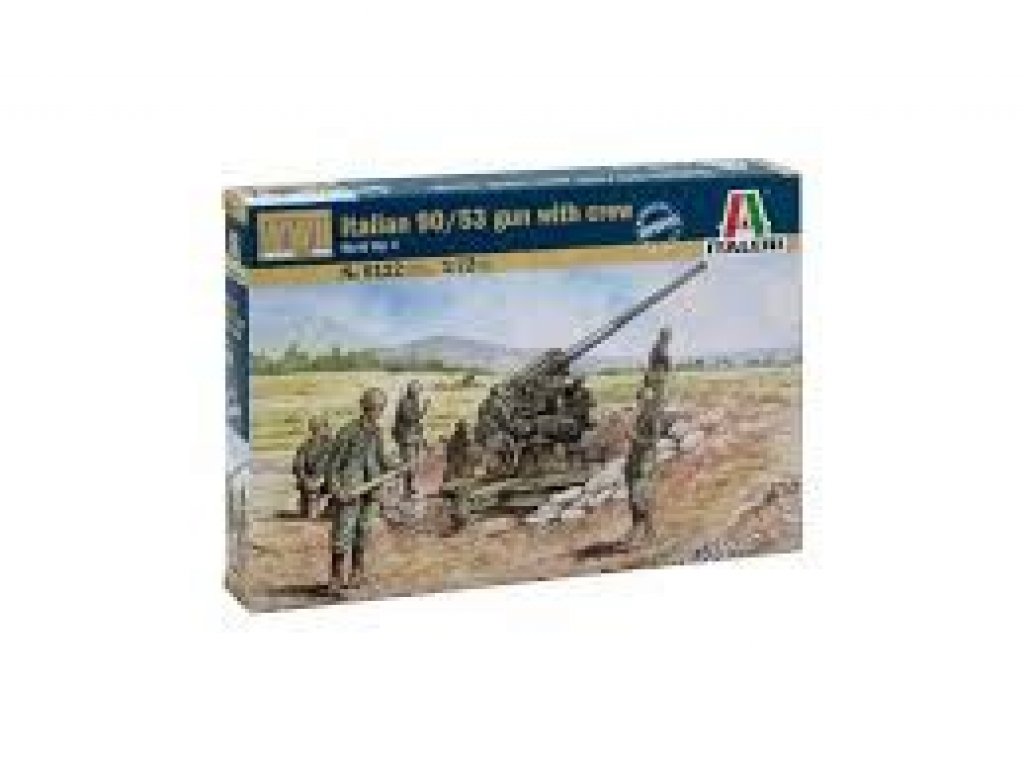 ITALERI 1/72 WWII Italian 90/53 Gun W/Crew