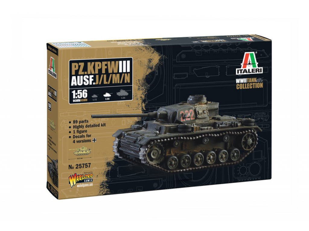 ITALERI 25757 1/56 Pz.Kpfw. III Ausf. J/L/M/N