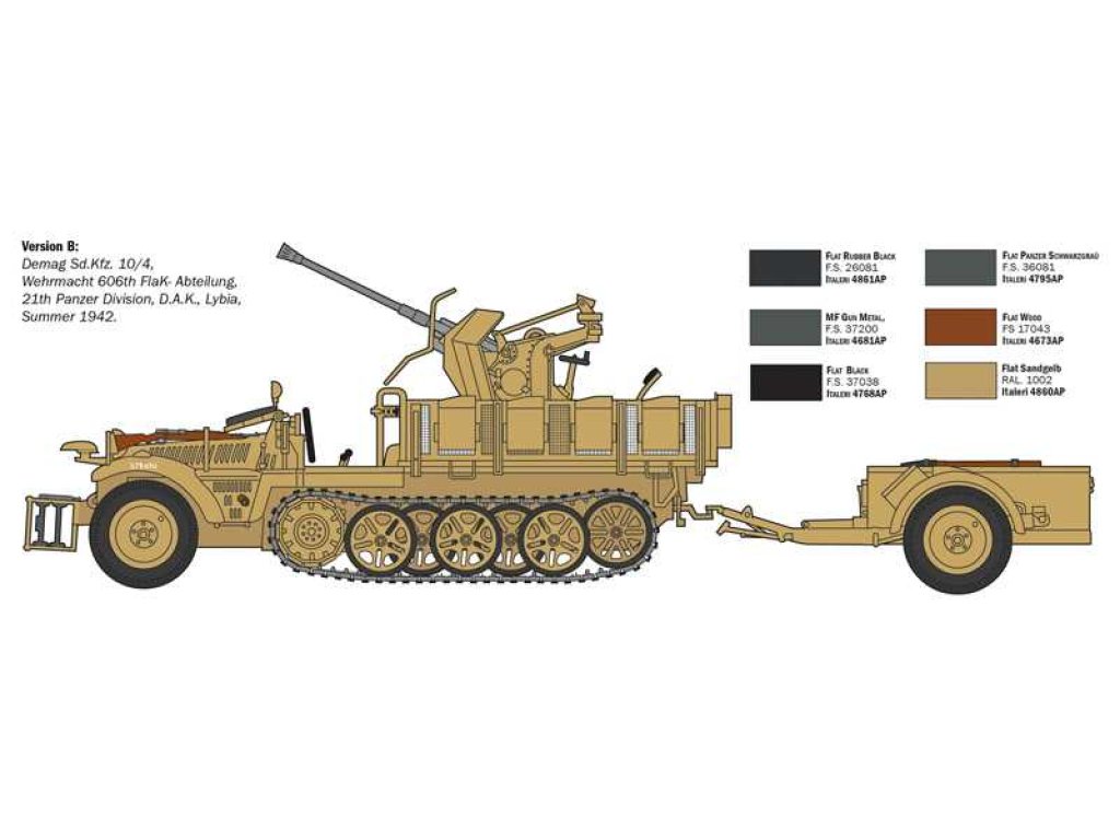 ITALERI 6395 1/35 Sd.Kfz 10/4 with Flak 30 and Crew