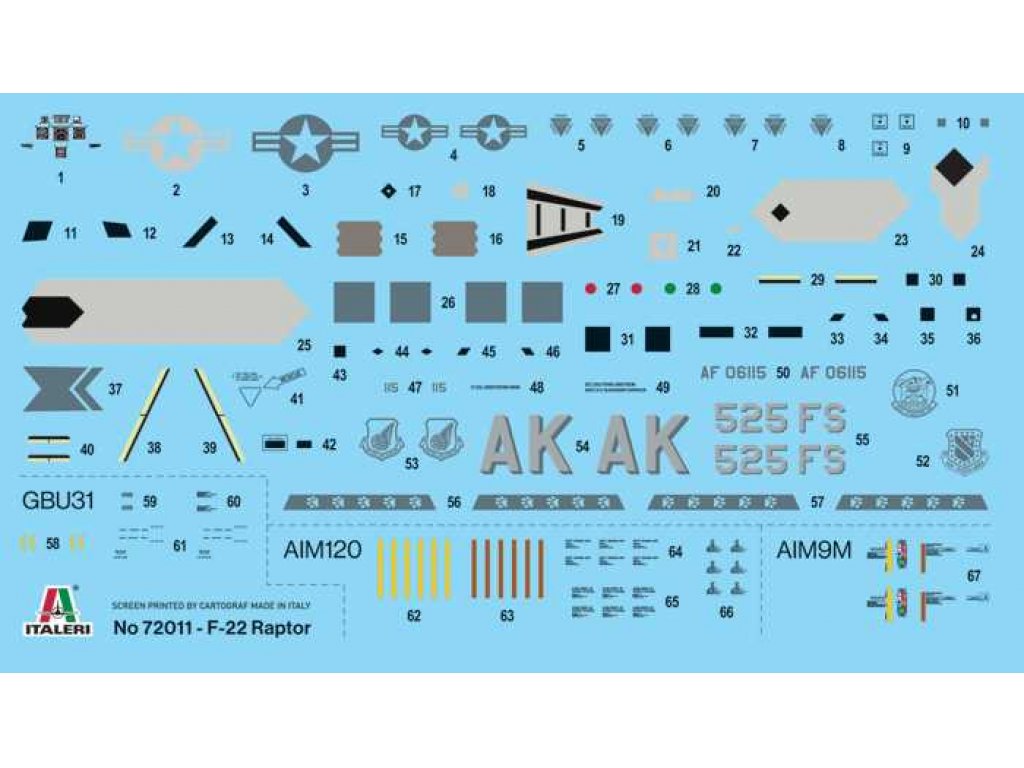 ITALERI 72011 1/72 F-22 Raptor ModelSet