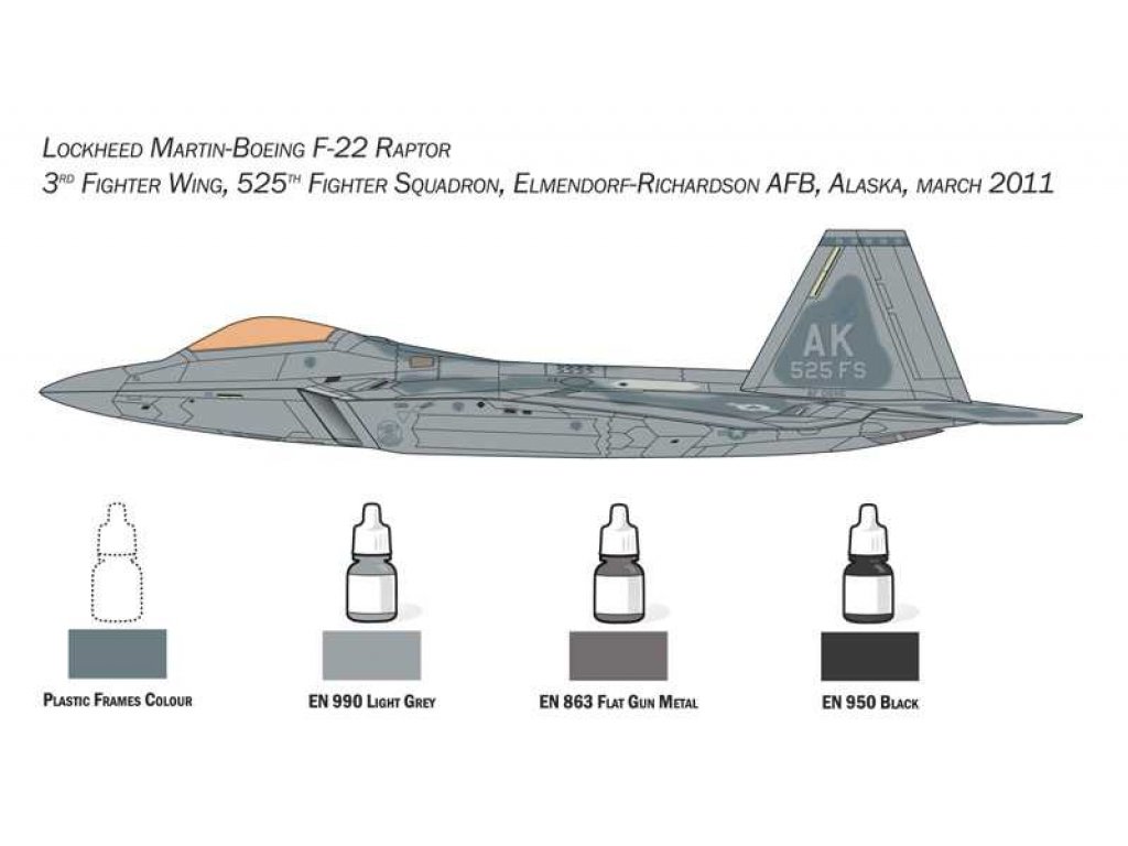 ITALERI 72011 1/72 F-22 Raptor ModelSet