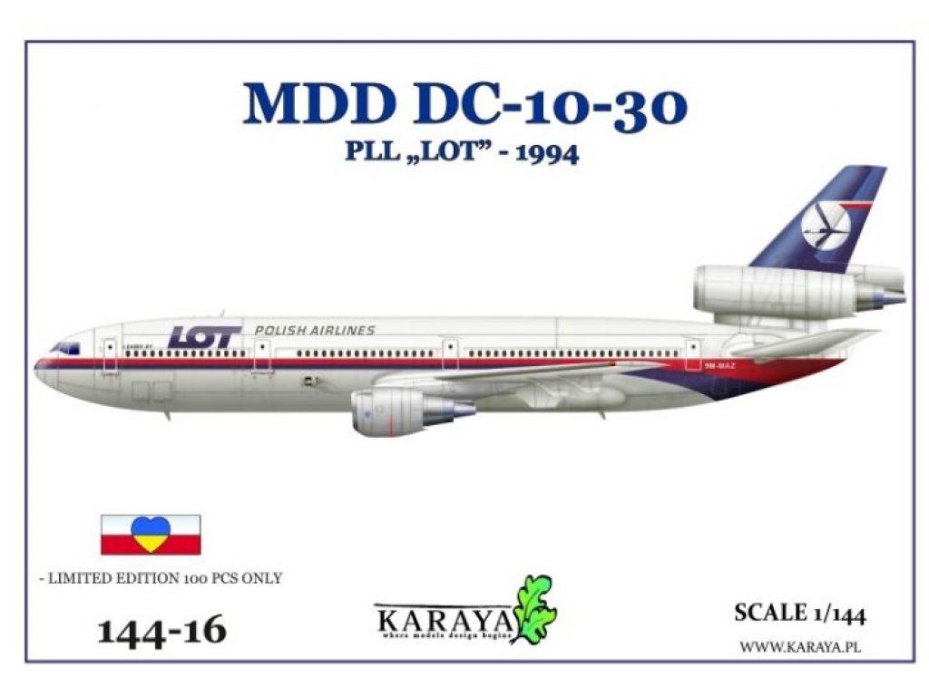 KARAYA 1/144 144-16 MDD DC-10-30 PLL LOT - 1994