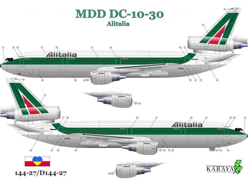KARAYA 1/144 MDD DC-10-30 Alitalia