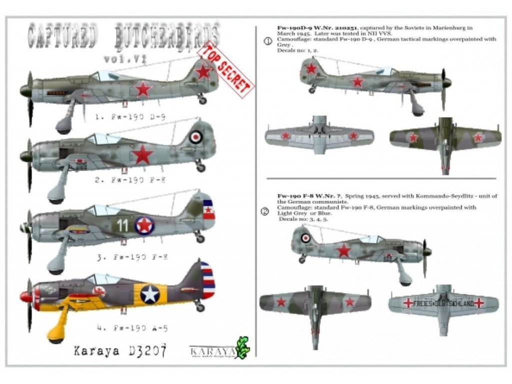 KARAYA 1/32 Decals Captured Butcherbirds Vol.VI