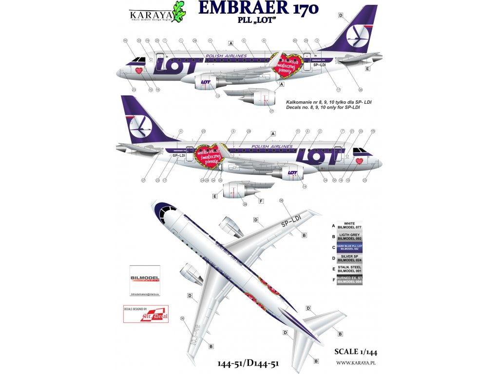 KARAYA D144-51 1/144 Embraer 170 LOT/WOŚP