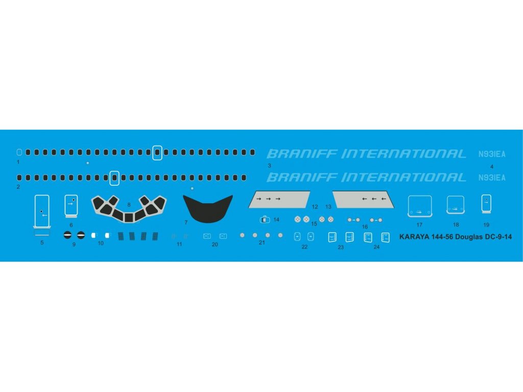KARAYA D144-56 1/144 DC-9-14 Braniff