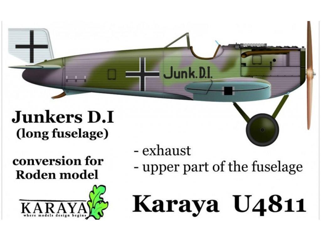 KARAYA U4811 1/48 Junkers D.I Late (Long Fuselage) Conversion for Roden