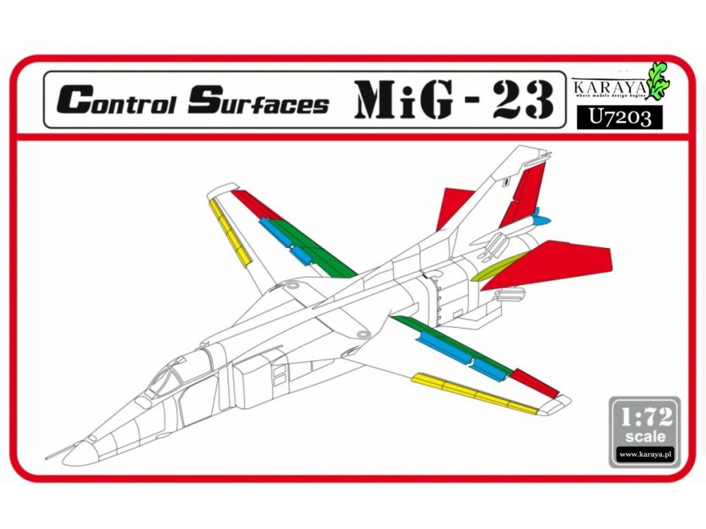 KARAYA U7203 1/72 MiG-23 Control Surfaces exRV