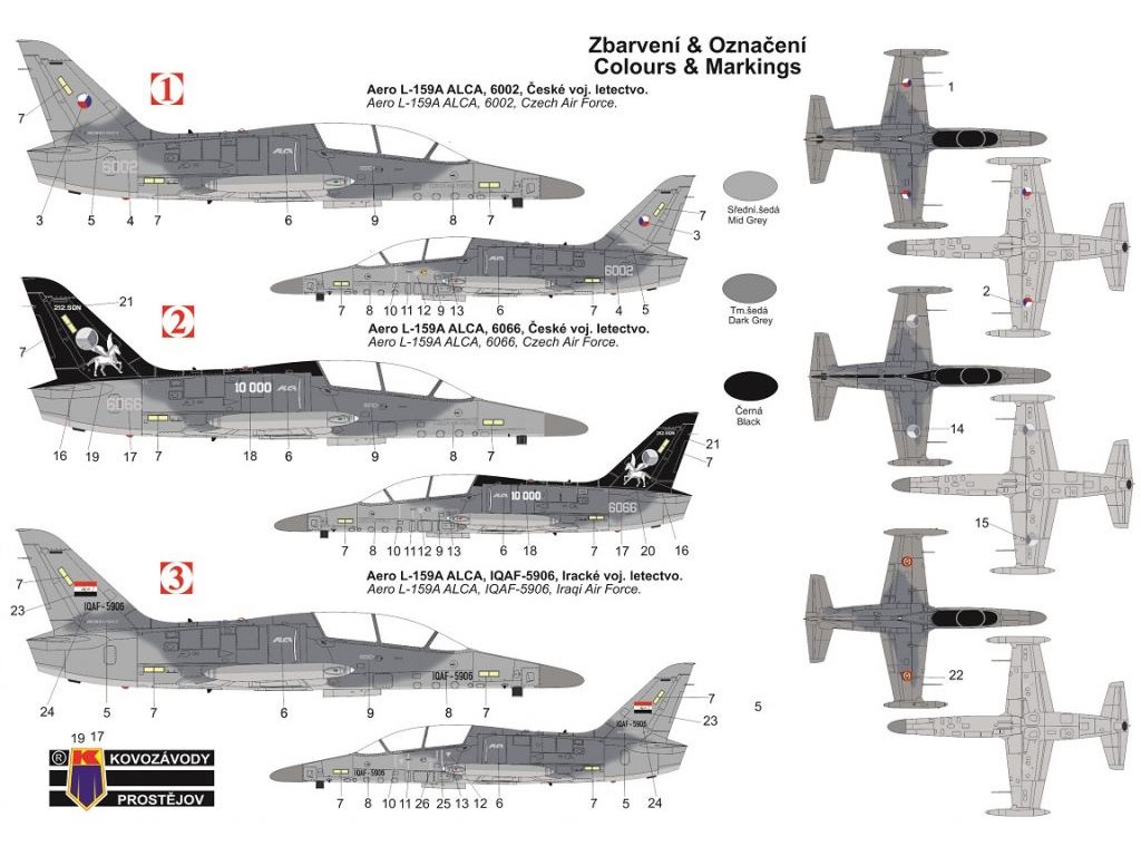 KOVOZÁVODY 1/72 Aero L-159A Alca 3x camo