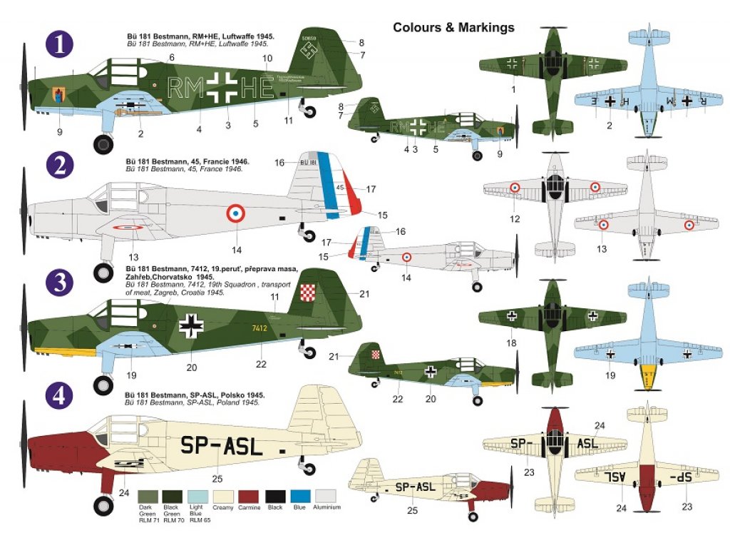 KOVOZÁVODY 1/72 Bücker Bü 181 Bestmann