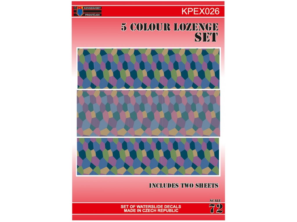 KOVOZÁVODY 1/72 Decals 5-Colour Lozenge Set