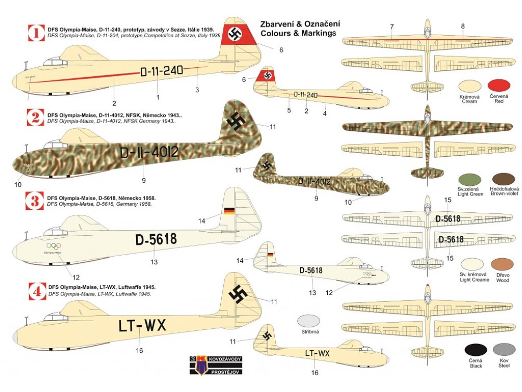 KOVOZÁVODY 1/72 DFS Olympia In German Sky 4x camo