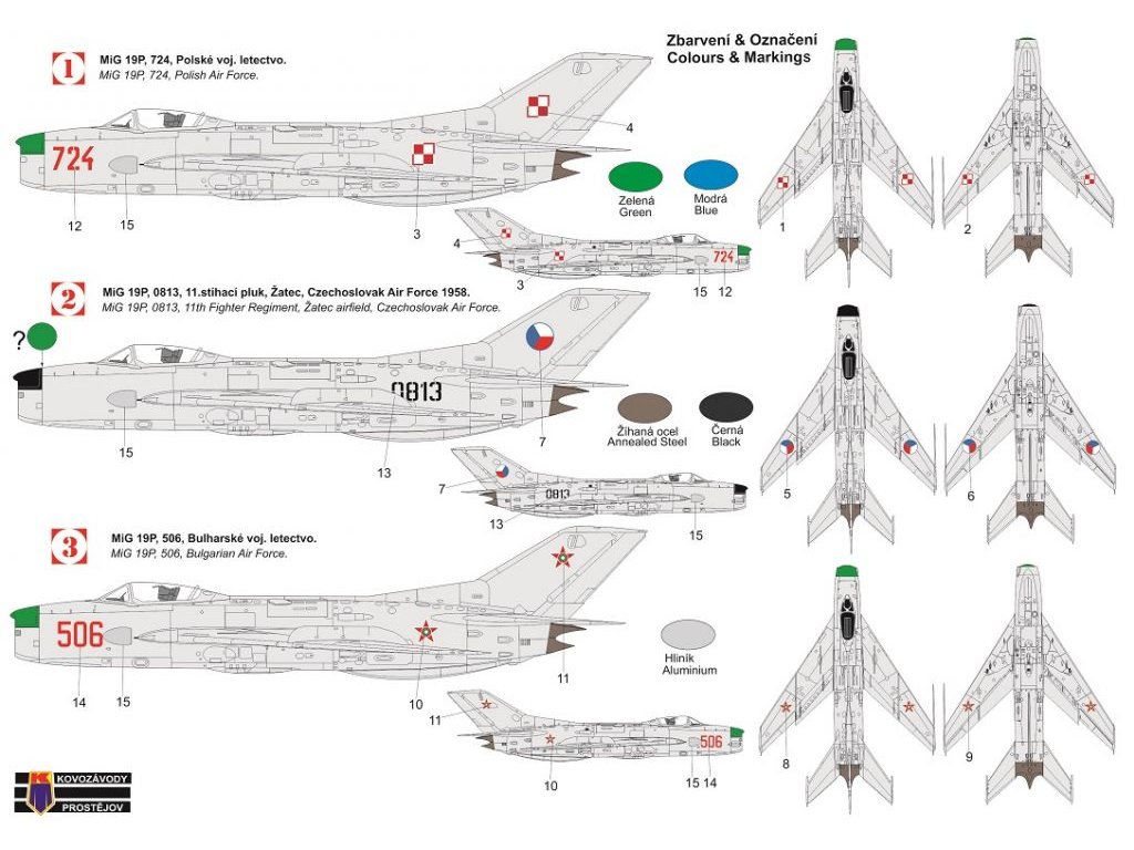 KOVOZÁVODY 1/72 MiG-19P Warsaw Pact