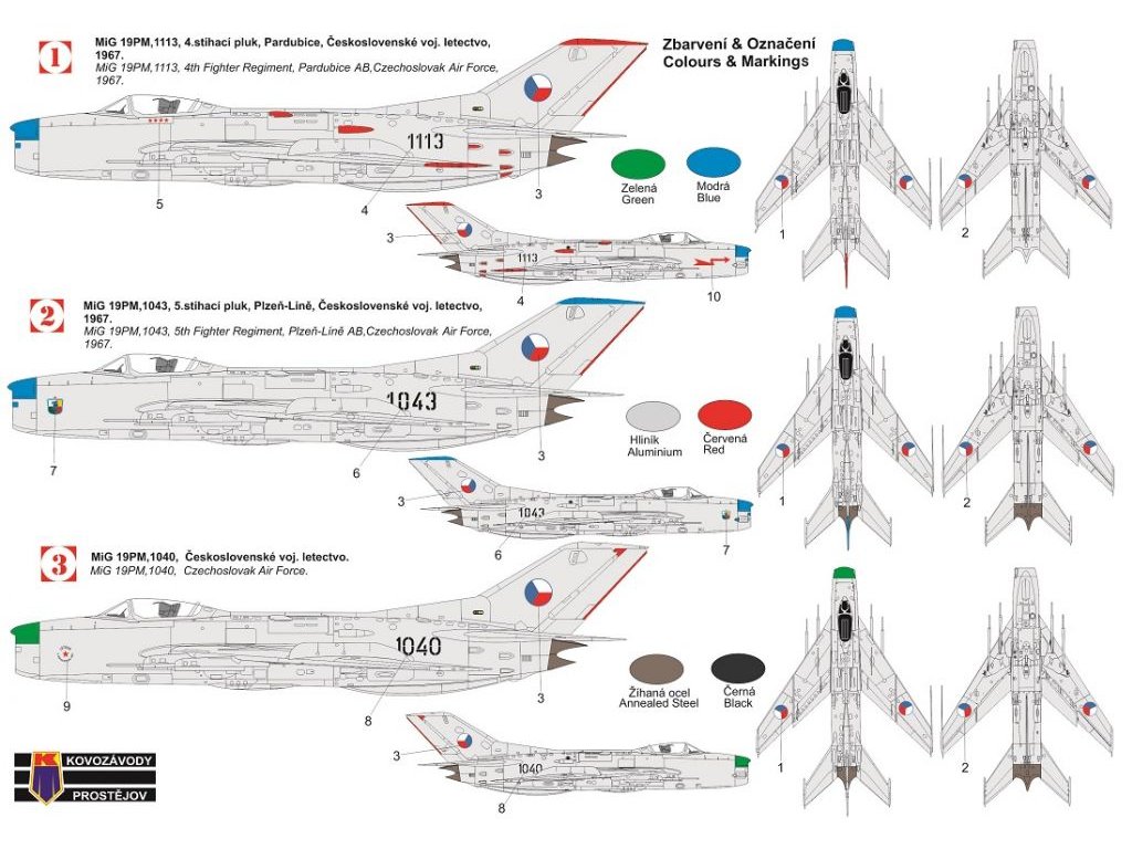 KOVOZÁVODY 1/72 MiG-19PM Czechoslovak AF