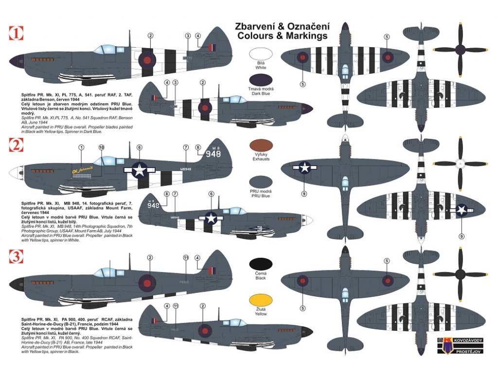 KOVOZÁVODY 1/72 Supermarine Spitfire PR. Mk.XI D-Day Markings