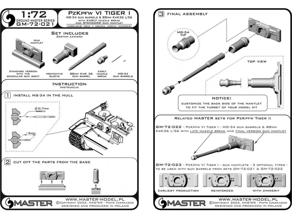 MASTER_PL 1/72 PzKpfw VI Tiger I MG-34&88mm KwK36 L/56 early