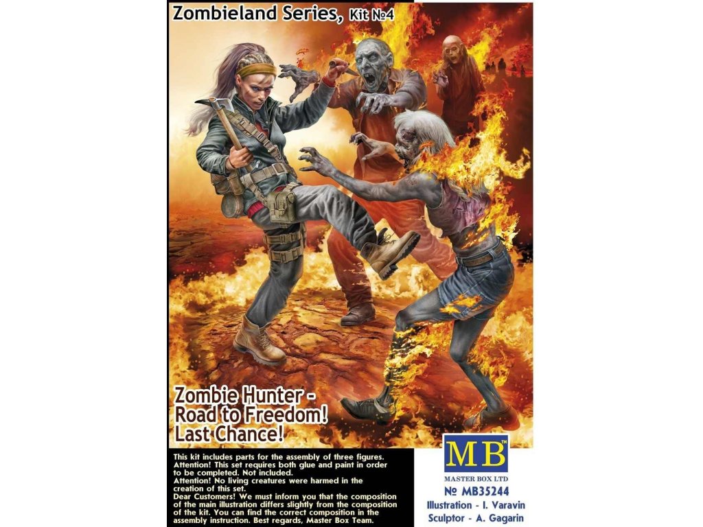 MASTERBOX 35244 1/35 Zombieland Series Kit No 4. Road to Freedom! Last Chance! Zombie Hunter