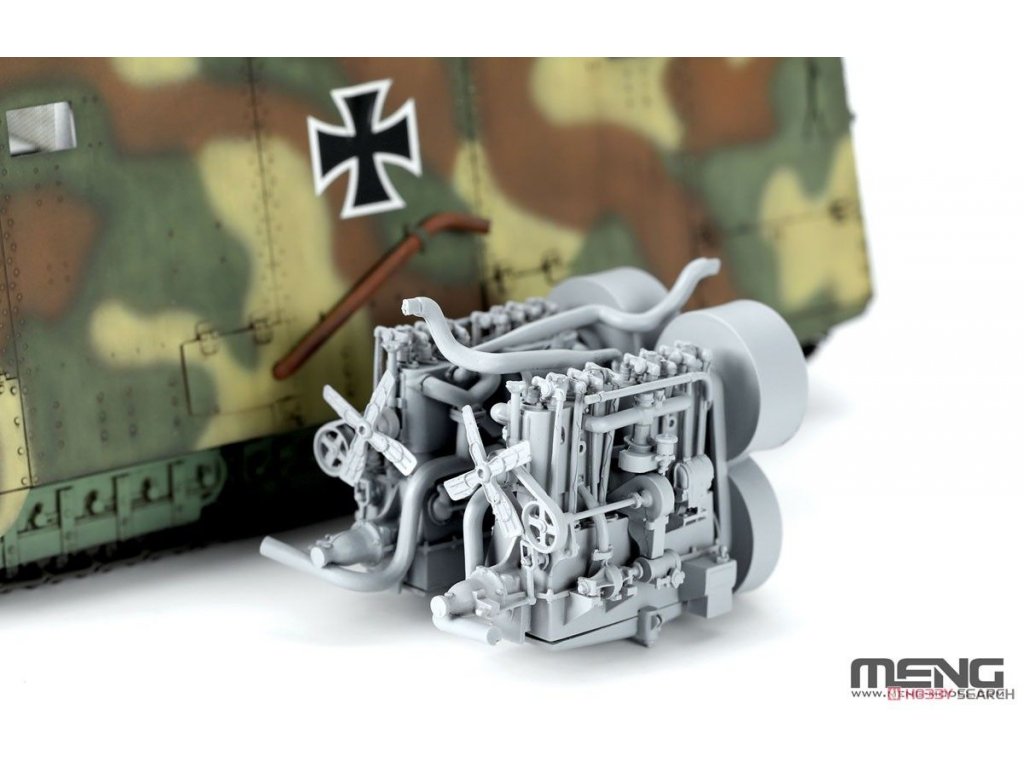 MENG MODEL 1/35 German A7V Tank (Krupp) & Engine - special edition with resin engine